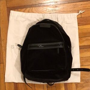 Stella McCartney black velvet backpack